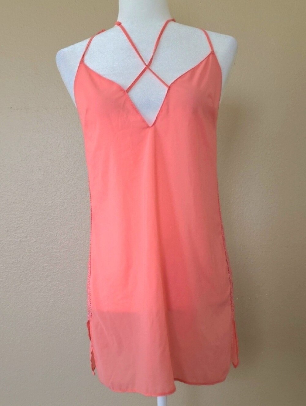 Victoria's Secret Vintage Pink Sheer Slip Dress Y2k Flirty - Size Small